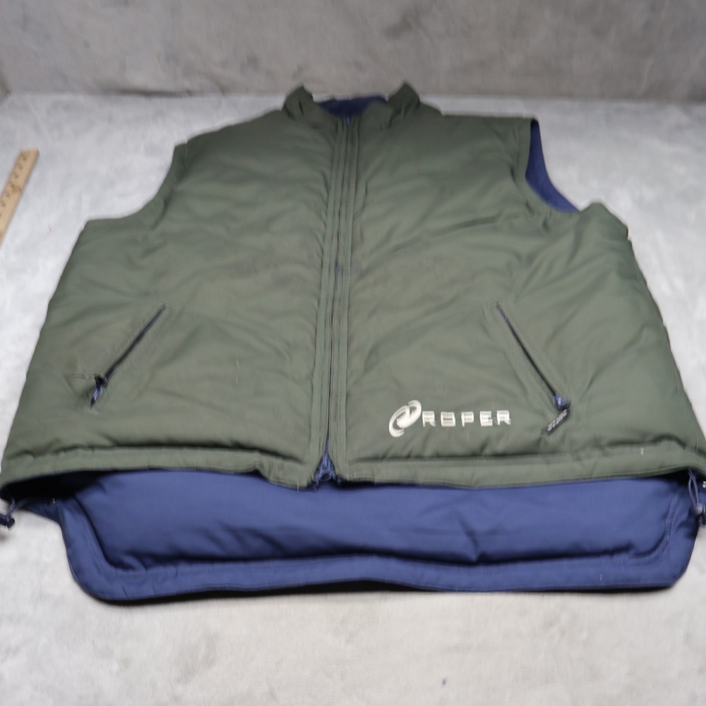 Roper Down Vest Mens XXL Blue Reversible Insulated Full Zip Pack Light Puffer